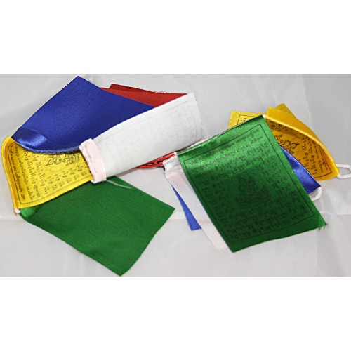 Tibetan, Cotton, Good Quality Horizontal, Door Prayer Flags (1 packet have 10 individual flags) - XX Small Size