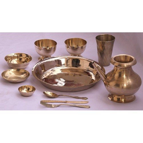 VIP Nepali Khana set,Thali set,Yellow/Shiny Quality - Mix Size