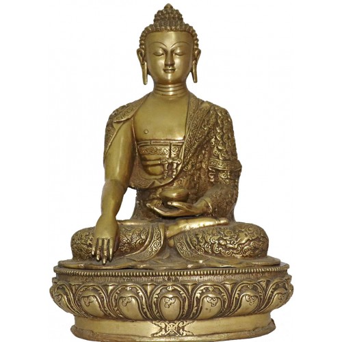 MEDECINE BUDDHA -  Best quality statue hand work in Nepal by Master Artist. Shiny Yellow (Golden) Color - XX Large Size