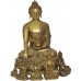 MEDECINE BUDDHA -  Best quality statue hand work in Nepal by Master Artist. Shiny Yellow (Golden) Color - XX Large Size