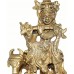 KRISHNA (Standing Krishna With Cow and  Flute), Best quality statue hand work in Nepal by Master Artist. Shiny Yellow (Golden) Color - Extra Small Size