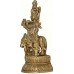 KRISHNA (Standing Krishna With Cow and  Flute), Best quality statue hand work in Nepal by Master Artist. Shiny Yellow (Golden) Color - Extra Small Size