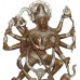 Kaali (Mahishasura Mardini) - Best quality statue hand work in Nepal by Master Artist. Silver and Brown Mixed Color - Large Size