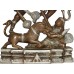 Kaali (Mahishasura Mardini) - Best quality statue hand work in Nepal by Master Artist. Silver and Brown Mixed Color - Large Size