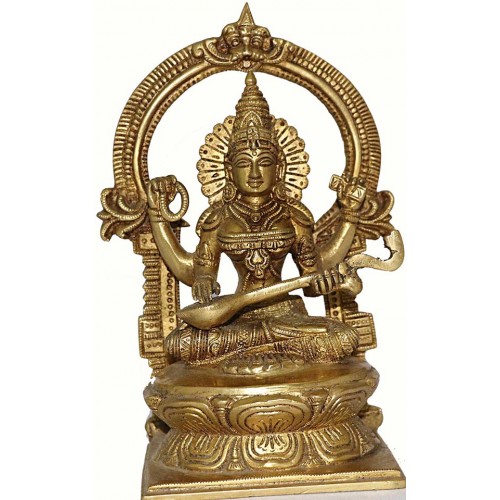 SARASHOWTI - Best quality statue hand work in Nepal by Master Artist. Shiny (Golden) Color - Large Size