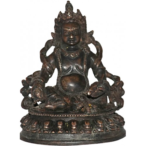 Kuber(Kubera) - The Lord of wealth, hand worked in Nepal, Dark Brown color - Medium Size