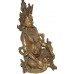 Kuber(Kubera), The Lord of wealth, hand worked in Nepal, Dim Yellow color - Medium Size