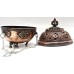 Natural Herbal Incense Burner (mixed raw powder, small pieces burning) hanging, Bronz with fine decoration - Small Size