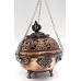 Natural Herbal Incense Burner (mixed raw powder, small pieces burning) hanging, Bronz with fine decoration - Small Size