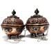 Natural Herbal Incense Burner (mixed raw powder, small pieces burning) hanging, Bronz with fine decoration - Small Size