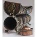 Incense Burner attached with Incense Stick keeping box (holder), Copper/Bronze  with decoration - Medium Size