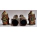 Incense stick keeping box (holder) round shape with decoration, Copper/Bronze - Medium Size