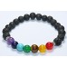 Chakra Braclet (Seven chakra stone and Black Lava Stone), Powerful Stones - 8 mm (app)