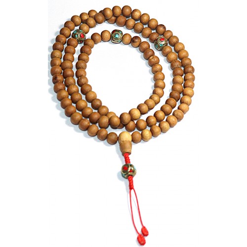 Pure Sandalwood Mala, 108 Beads - Large size (8 mm)