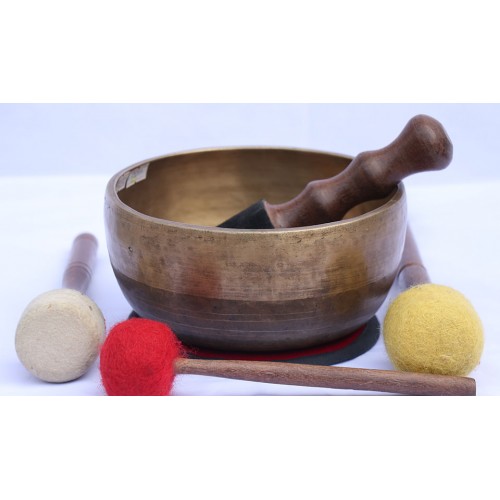 C (DO) - Musical, Healing, Therapeutic, Handmade Thadobati Real Antique Singing Bowl (Normal Antique)