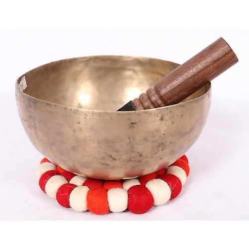 C (DO) - Musical, Healing, Therapeutic, Handmade Jambati Real Antique Singing Bowl (Normal Antique)