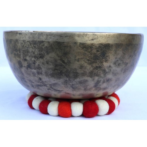 F (FA) - Musical, Healing, Therapeutic, Handmade Jambati Real Antique Singing Bowl (Normal Antique)