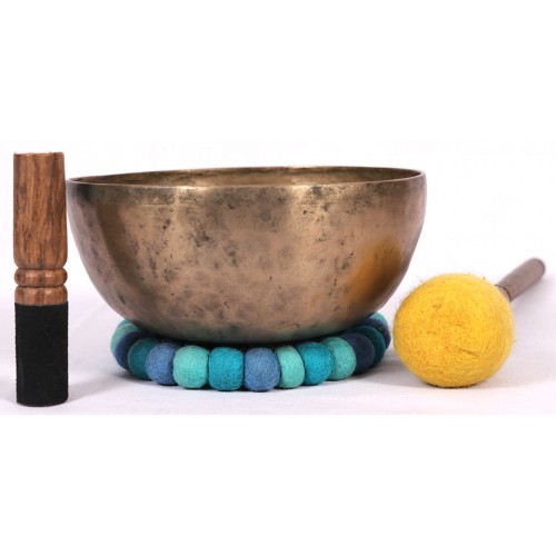 C (DO) - Musical, Healing, Therapeutic, Handmade Jambati Real Antique Singing Bowl (Medium Antique)