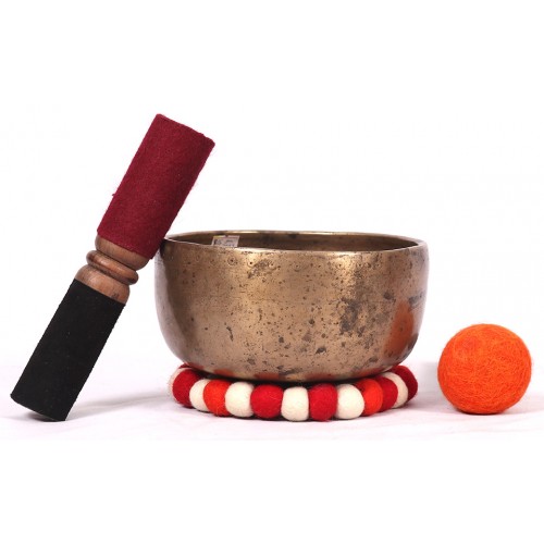 Geomagnetic Field - Planetary, Healing, Therapeutic, Handmade Thadobati Real Antique Singing Bowl (Medium Antique)