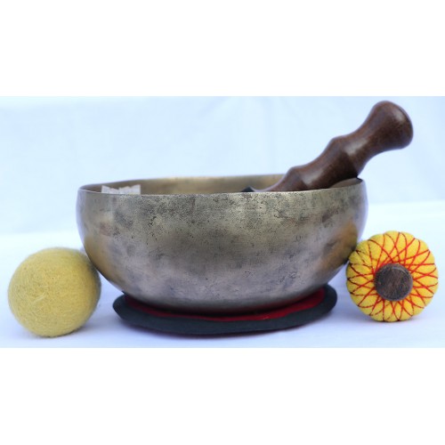 ALPHA - Planetary, Healing, Therapeutic, Handmade Chickenbati Real Antique Singing Bowl (Medium Antique)