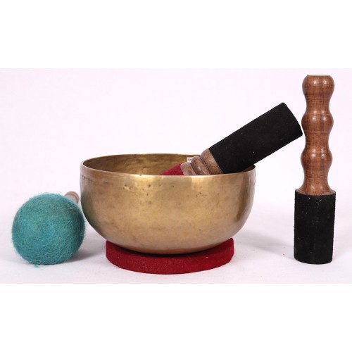 C (DO) - Musical, Healing, Therapeutic, Handmade Cobrebati Real Antique Singing Bowl (Medium Antique)