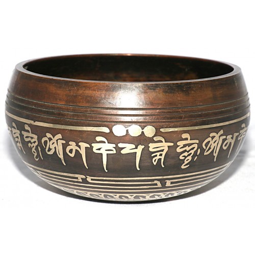 Geomagnetic Field - Symphonic, Bronze Special White Etched, Molded Singing Bowl - Extra Small Size