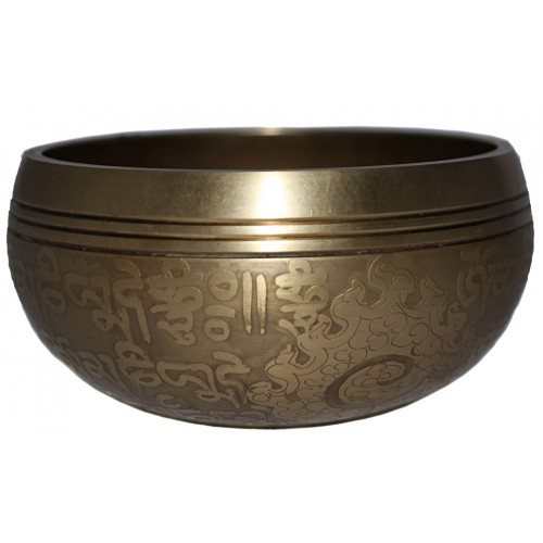 Earth Day (Sound of the Day) - Planetary, Brass Carved, Mantra/Flower of life, Molded Singing Bowl - Extra Small Size