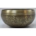 F (FA) - Musical, Brass Carved, Double Bajra/Flower of life, Molded Singing Bowl - Extra Small Size