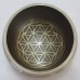 F (FA) - Musical, Brass Carved, Double Bajra/Flower of life, Molded Singing Bowl - Extra Small Size