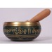 Jupiter - Cast-moulded Brass Golden Etching Blue Buddh Eyes/Ying Yang – Double Bajra - Extra Small Size