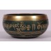 Jupiter - Cast-moulded Brass Golden Etching Blue Buddh Eyes/Ying Yang – Double Bajra - Extra Small Size