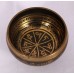 Alpha - Cast-moulded Brass Golden Etching Brown YinYang - Double Bajra/Mantra - Extra Small Size