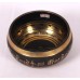 Pluto - Cast-moulded Brass Golden Etching Dark Brown Om/Buddha Eyes - Extra Small Size