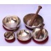 GIFT PACK- Musical Singing Bowl Mini Set associated with 5 Elements - Shiny (special double polished), Special Chakra Healing/Musical Singing bowls set with ascending sound and size - Mini Size 