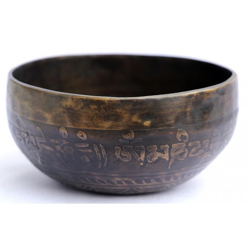 Sedna - Healing, Therapeutic, Handmade, Nerabati, Etching, Carving (Om / Buddha's Eyes), Singing Bowl - Extra Small Size