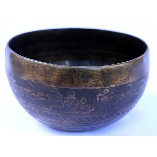 Perfect A - Healing, Therapeutic, Handmade, Nerabati, Etching, Carving (Double Bajra / Hum), Singing Bowl - Extra Small Size