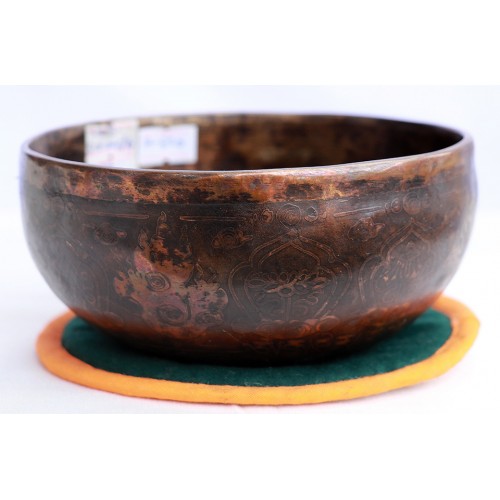 Earth Day Synodic - Planetary, Therapeutic, Handmade, Nerabati, Etching, Carving (Mandala / Tara), Singing Bowl - Extra Small Size