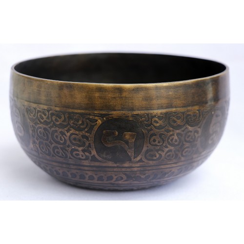 Pluto - Planetary, Therapeutic, Handmade, Nerabati, Etching, Carving (Conch Shell / Buddha's Eyes), Singing Bowl - Extra Small Size