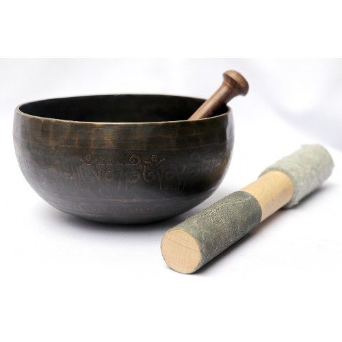 Platonic Year - Planetary, Therapeutic, Handmade, Nerabati, Etching, Carving (Mantra / Endless Knot), Singing Bowl - Extra Small Size