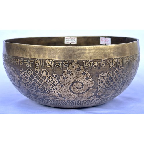 Saturn - Planetary, Therapeutic, Handmade, Jambati, Etching, Carving (Mantra / Endless Knot), Singing Bowl - Medium Size