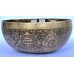 Saturn - Planetary, Therapeutic, Handmade, Jambati, Etching, Carving (Parasol (Eight auspicious symbol)  / Double Bajra), Singing Bowl - Medium Size