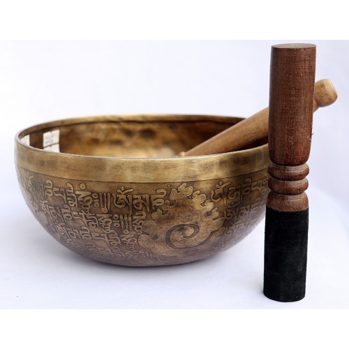 Saturn - Planetary, Therapeutic, Handmade, Jambati, Etching, Carving (Mantra / Buddha), Singing Bowl - Medium Size