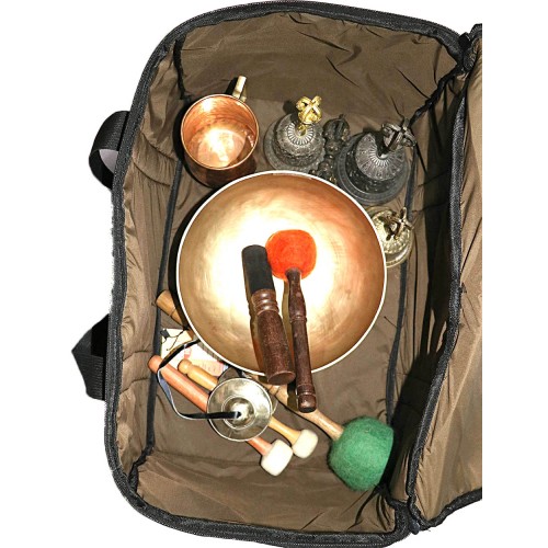 Accessories BOX Bag (travel case) to carry Singing bowl, Tingshaw, Bell and other Accessories including personal things, practical and useful travel carry bag  - Medium size 