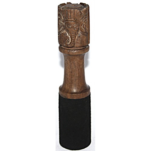 DESIGNED CARVED HANDLE (GOD HEADED) RINGER (Beater/Leather stick/Singing Bowl Stick) to play singing bowls essential - Large Size