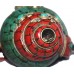 Conch Shell, powerful ancient healing (therapeutic) instrument, Hand work, Turquoise stone, Single Buddha, Green Color - Medium Size