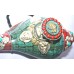 Conch Shell, powerful ancient healing (therapeutic) instrument, Hand work, Turquoise stone, Single Buddha, Green Color - Medium Size