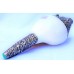 Metal Conch Shell(SHANKHA), powerful ancient healing (therapeutic) instrument, Hand work, Beautiful Design, White Color - Medium Size